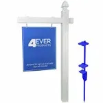 4Ever Vinyl PVC Real Estate Sign Post - White (Single)