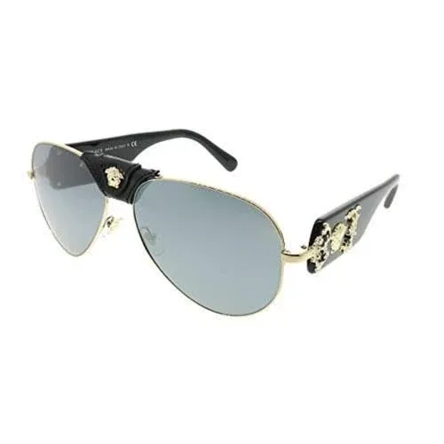 Versace Medusa Aviator Sunglasses Black/Pale Gold