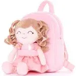  Kids Backpack Toddler Girls Backpacks Soft Plush Girl Toys Crown Princess Pink