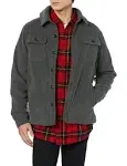 Men&#x27;s Long-Sleeve Shirt Jacket Charcoal Heather Polar Fleece Button Up