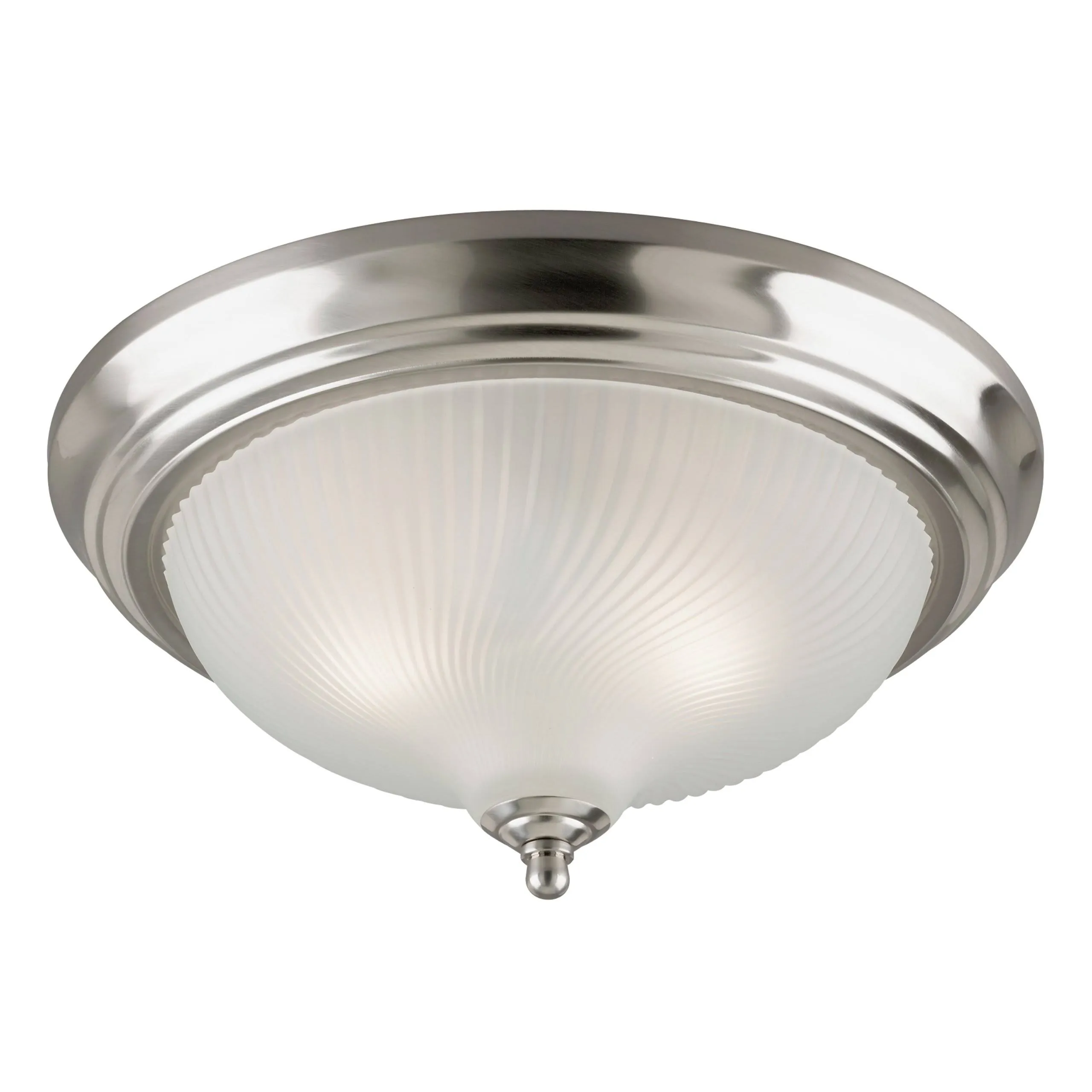 Westinghouse 3-Light Flush Mount Ceiling, Brushed Nickel/Frosted Swirl - 6430600