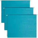 Smead Hanging File Folders, 1/5-Cut Adjustable Tab, Letter Size, Teal, 25/Box (64074)