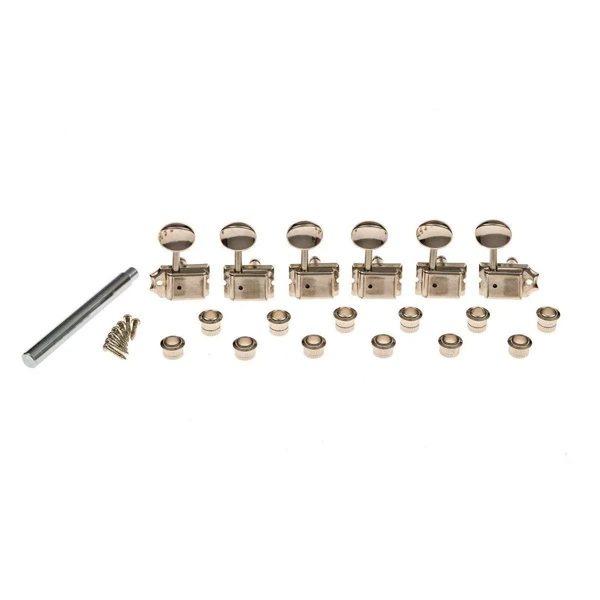 Gotoh Locking Vintage Oval Knob Tuners Nickel (6-in-a-line)