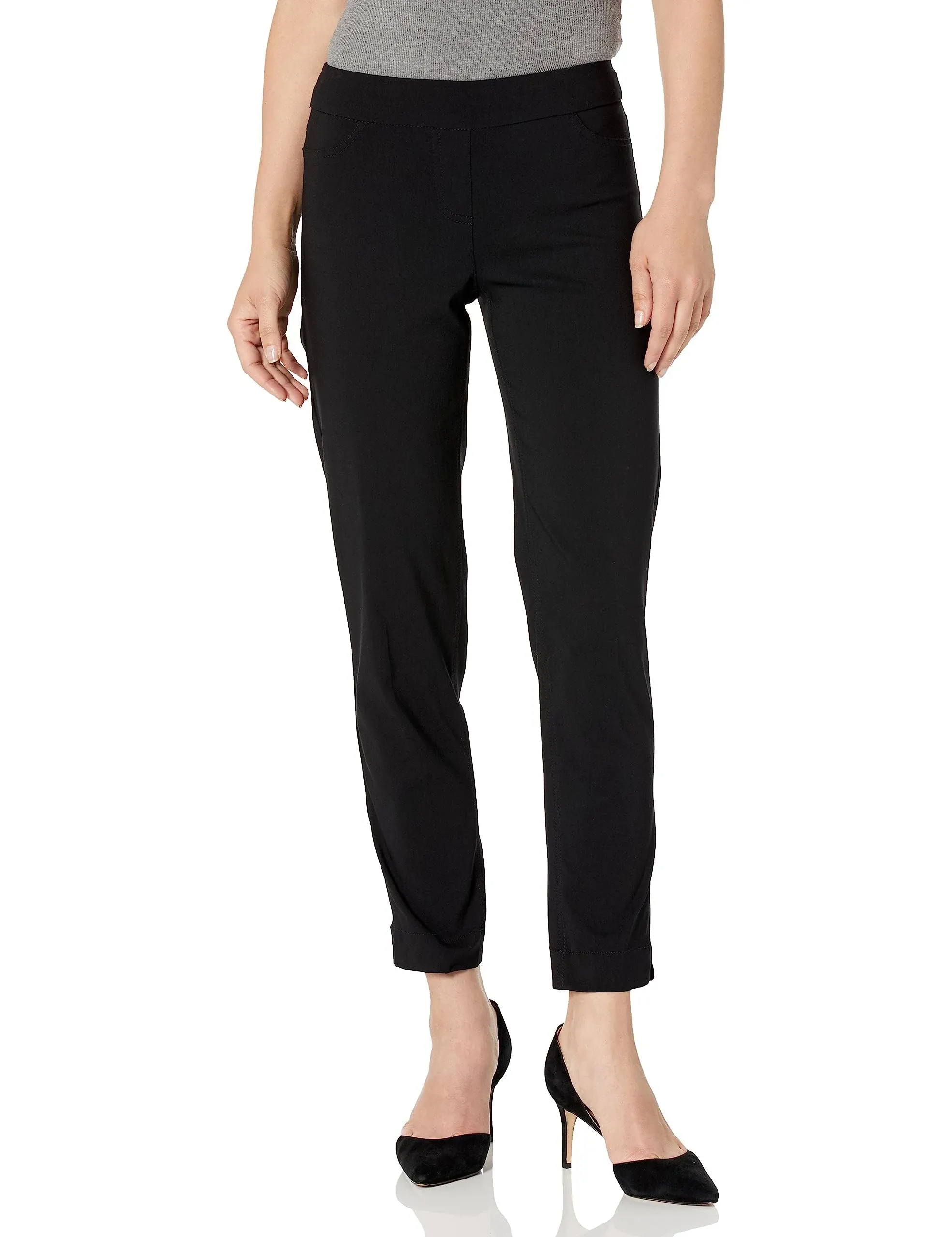 multiples Petite Pull on Ankle Pant - Black 14p