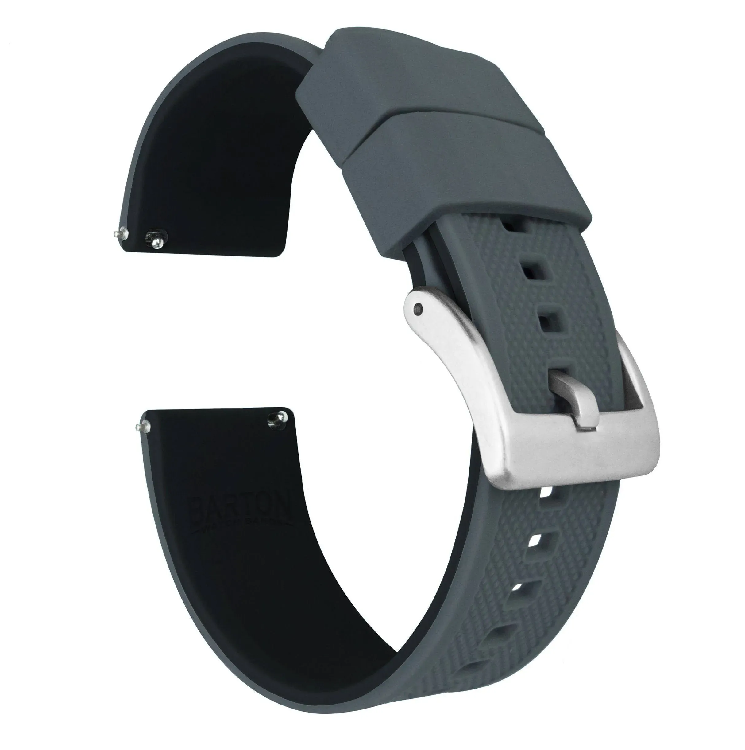 Smoke Grey Top / Black Bottom | Elite Silicone Watch Bands | BARTON