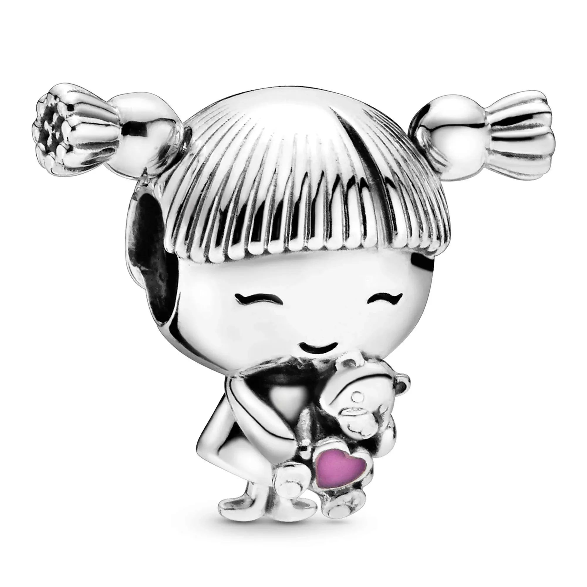 Pandora Girl with Pigtails Charm