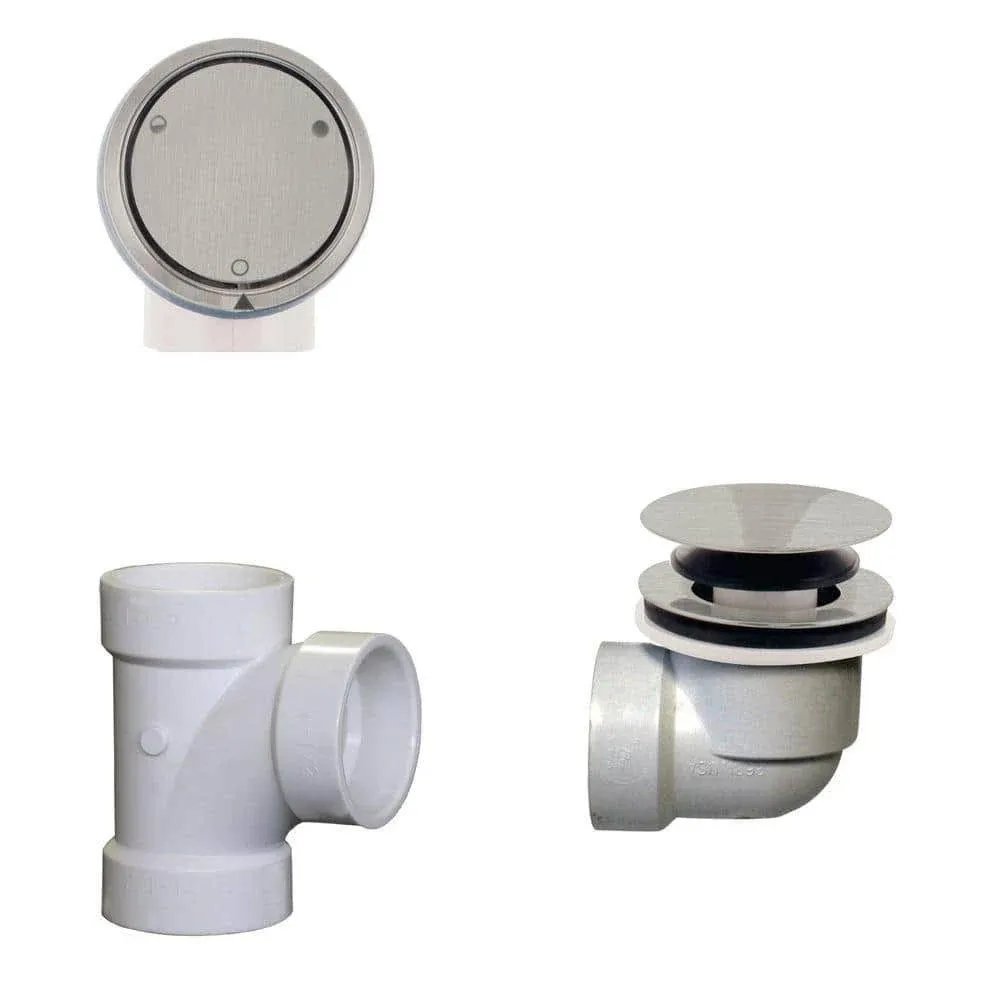 "Closing Metalic Overflow Plumber's Pack in Satin Nickel"