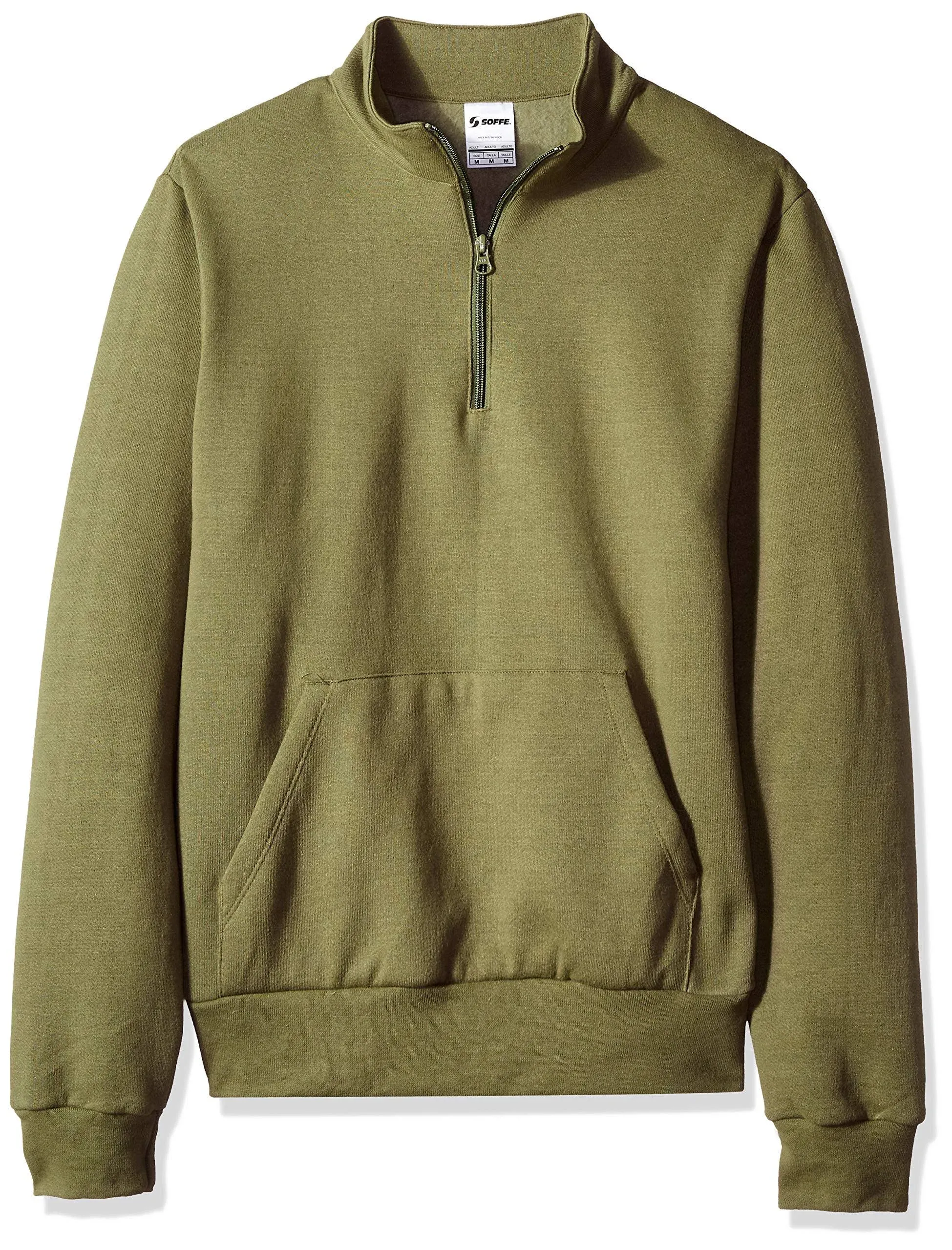 Soffe 7310M Adult Solid Mock Neck Quarter Zip - Olive Drab Green - XL