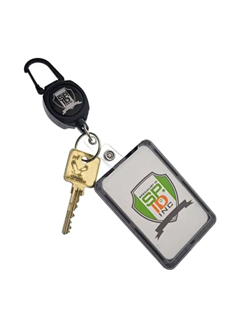 Super Heavy Duty Sidekick Retractable Badge and Key Reel - Carabiner Clip - with ...