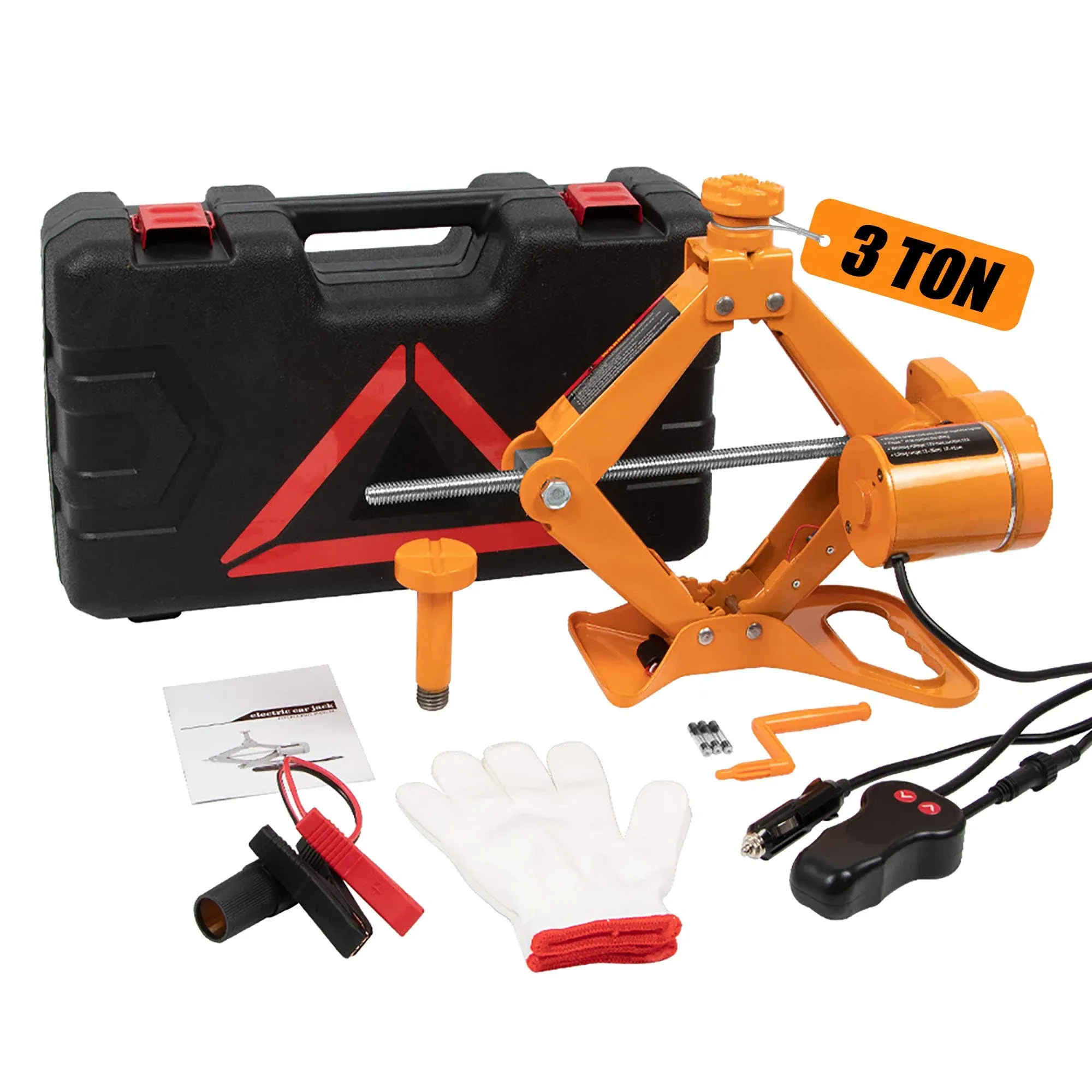 Electric Car Floor Jack 5 Ton All-in-one Automatic 12V Scissor Lift Jack Set for SUV w/Remote Tire Change Repair Emergency Tool Kits Floor Jack for Vehicle Wheel Change (5T)