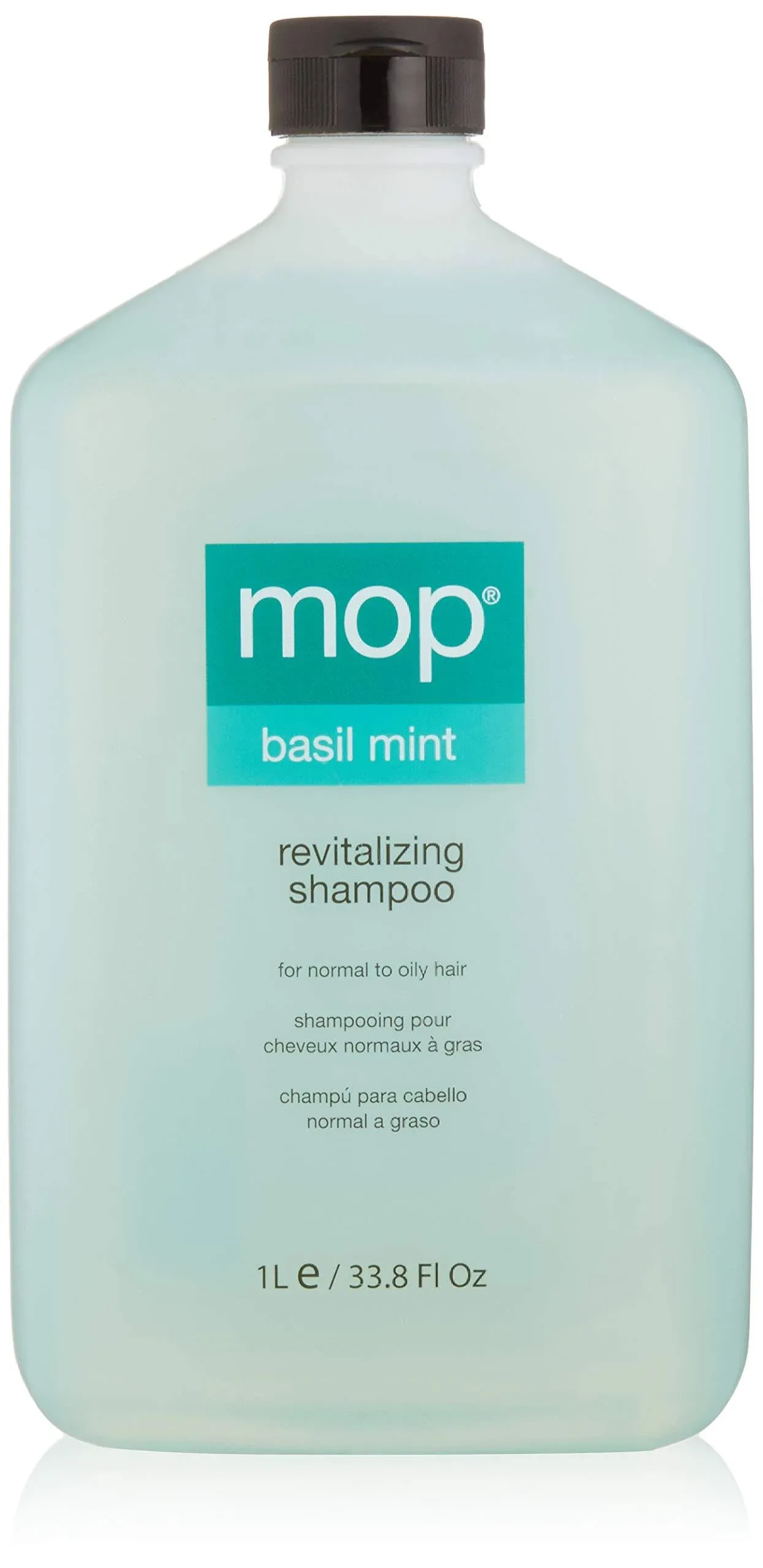 MOP Basil Mint Revitalizing Shampoo for Normal to Dry Hair - Controls Oil, Non-Drying Hair & Scalp Cleanser - Adds Shine