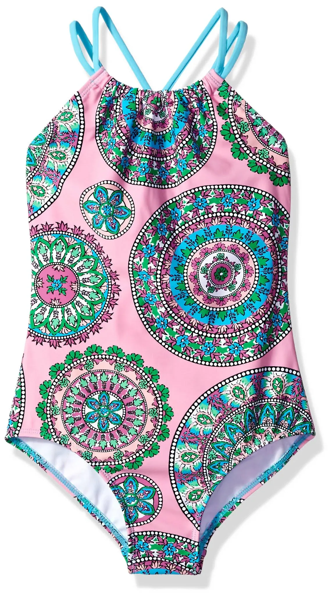 Kanu Surf Girls Halter Beach Sport One Piece Swim suit 14 NWT