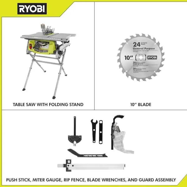 Ryobi RTS12 10 in. Table Saw with Folding Stand