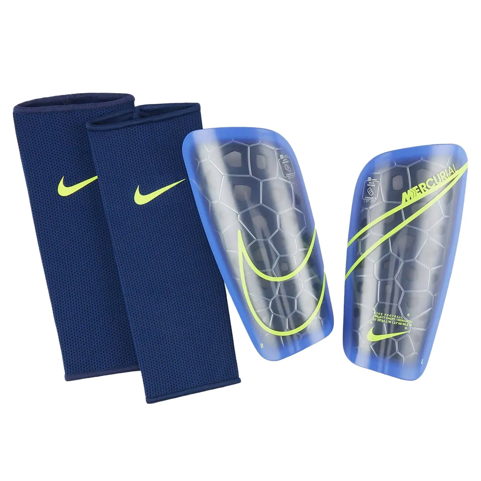 Nike Mercurial Lite Shin Guards Blue Void/Sapphire/Volt