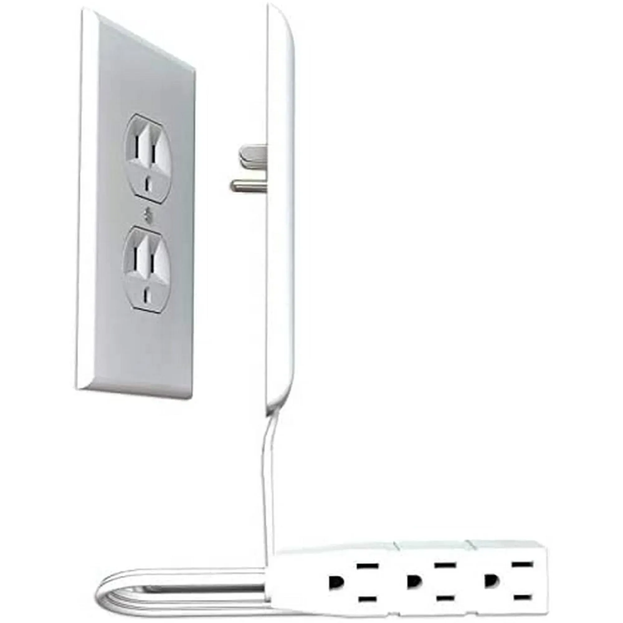 Sleek Socket Ultra-Thin Electrical Outlet Cover With 3 Outlet Power Strip And ...