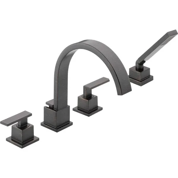 Delta Vero Venetian Bronze 2-handle Deck-mount Roman Low-arc Bathtub Faucet with Hand Shower Lowes.com