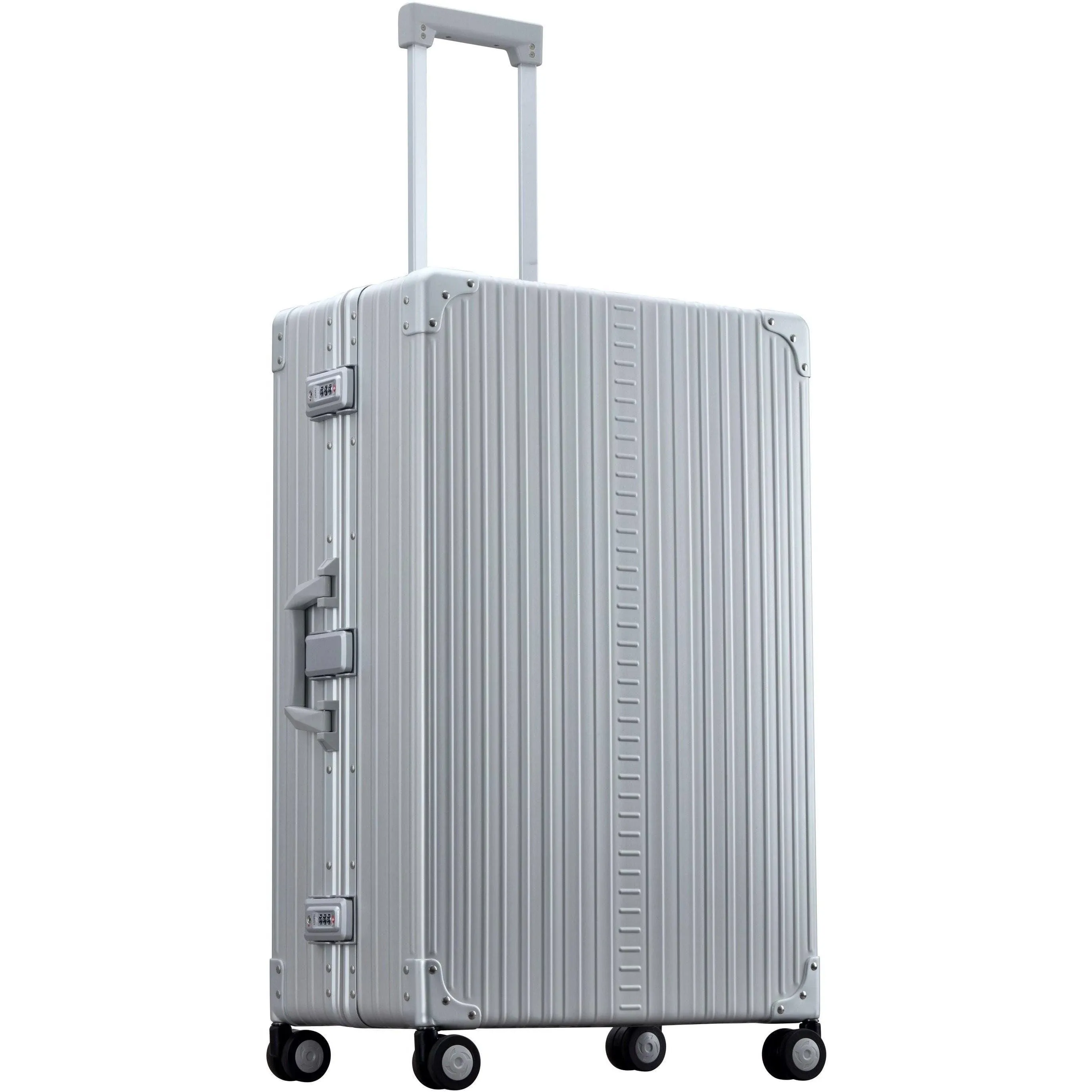 Macro Traveler Aluminum Spinner Suitcase In Silver