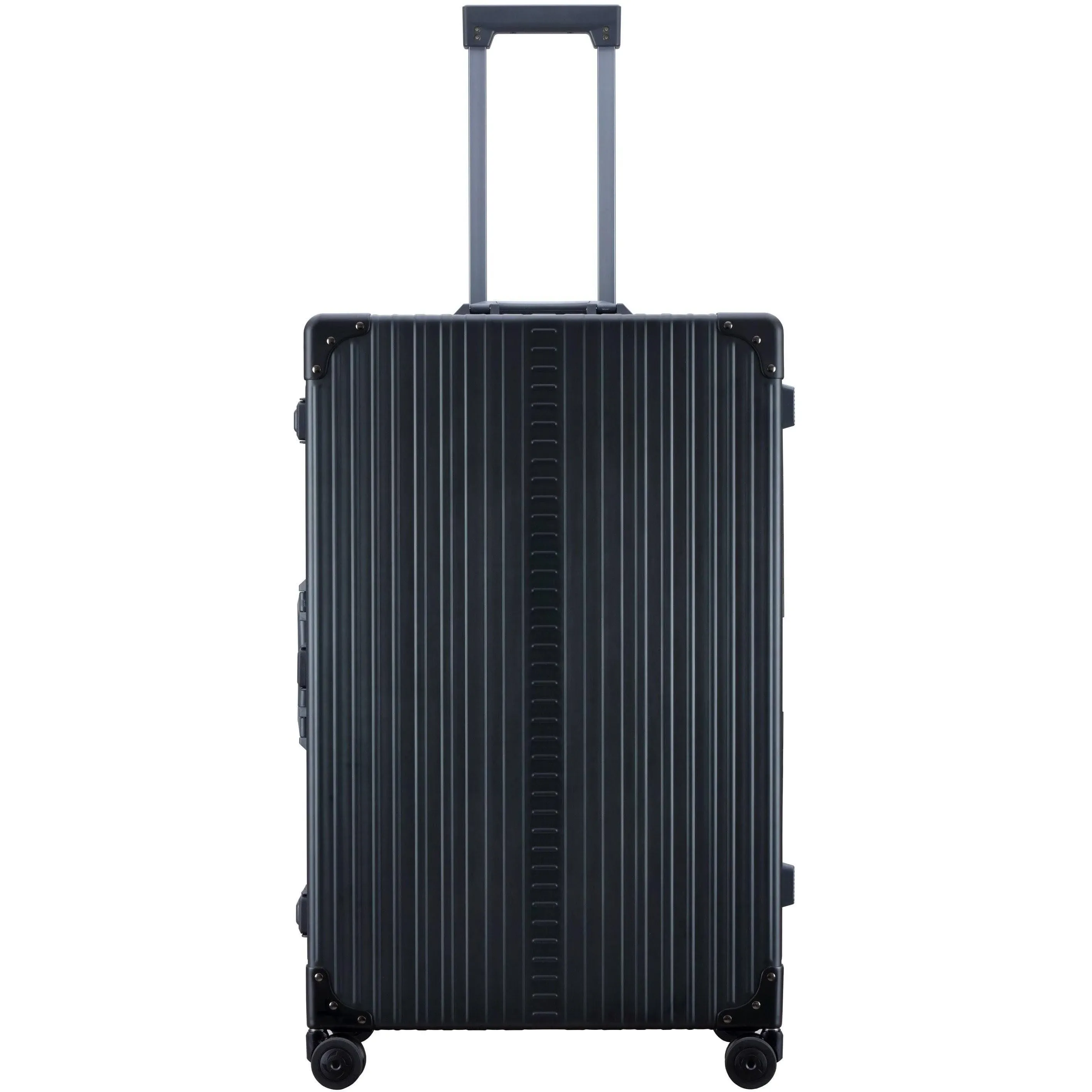 Macro Traveler Aluminum Spinner Suitcase In Black