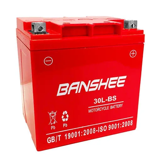 Banshee YTX30L-BS Power Sports Battery Replaces ETX30L CYIX30L-BS YGIX30 M7230L