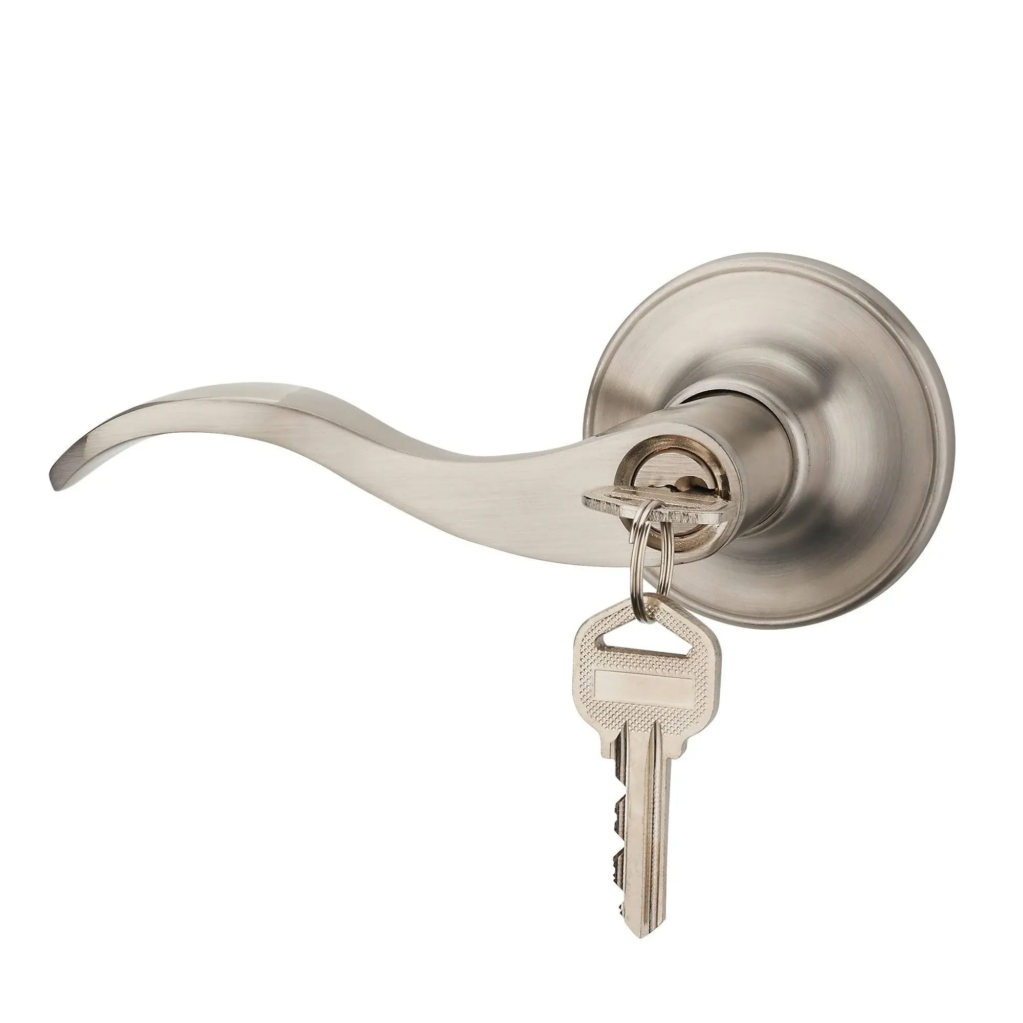 HENYIN Wave Lever Keyed Entry Door Lock/Door Knob Hardware Wave Handle and Closet Lockset (805SN-R)