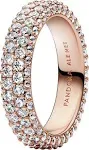 Pandora Cubic Zirconia Timeless Pave Double-Row Ring - Rose Gold