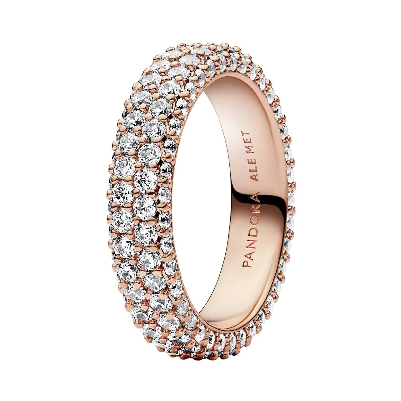 Pandora Cubic Zirconia Timeless Pave Double-Row Ring - Rose Gold