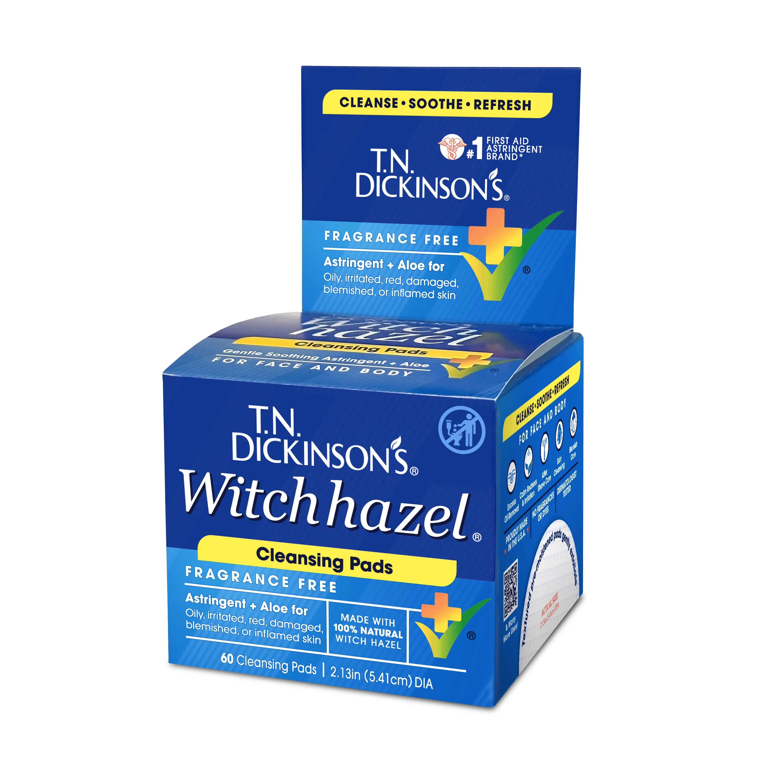 T.N. Dickinson's Witch Hazel Cleansing Pads, 60 Count