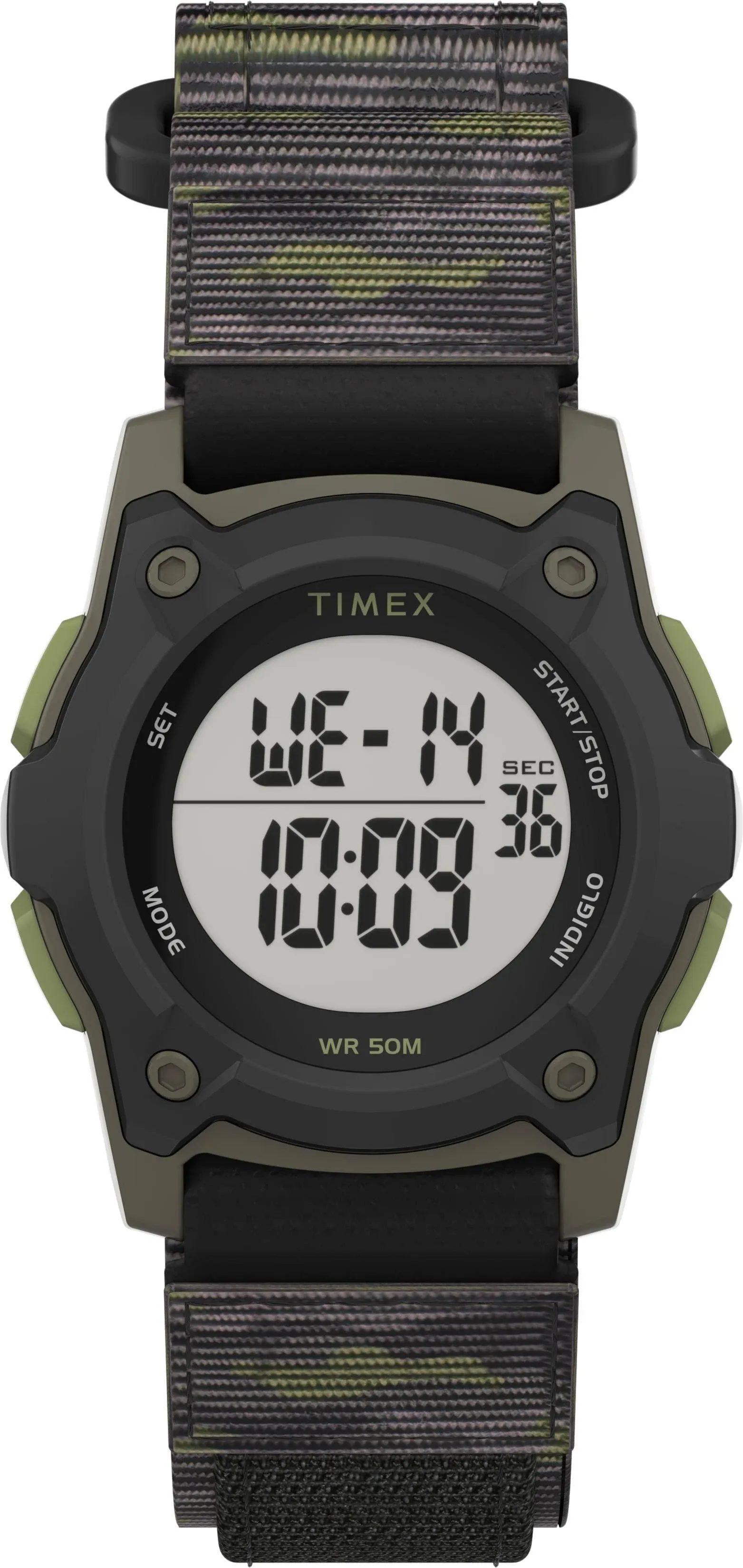 Timex Kids' 35mm Digital Green Camo FastWrap Fabric Strap Watch