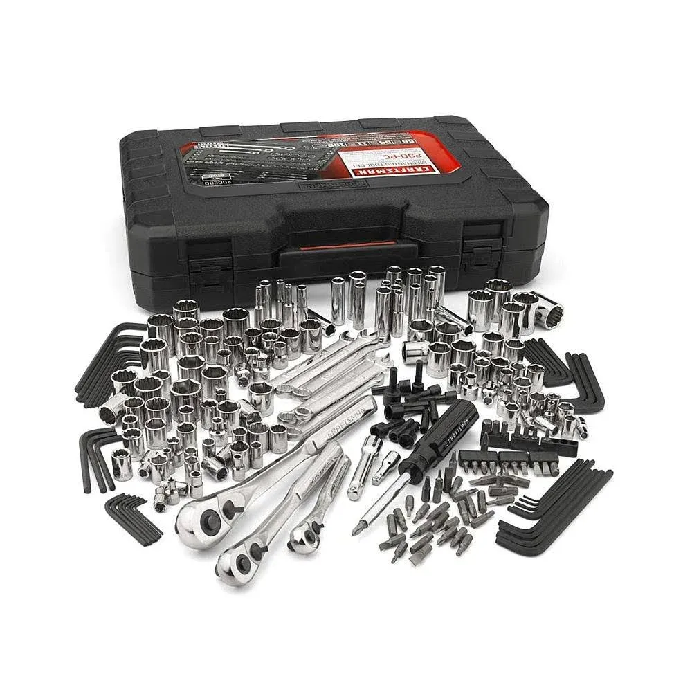 NEW CRAFTSMAN 230 PC Silver Finish Standard and Metric Mechanic&#039;s Tool Set 70190