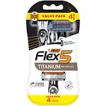 BIC Flex 5 Disposable Men's Razors, Precision Edging Blade & Ergonomic Anti-Slip Grip, Great Stocking Stuffer for Him, 4 Count