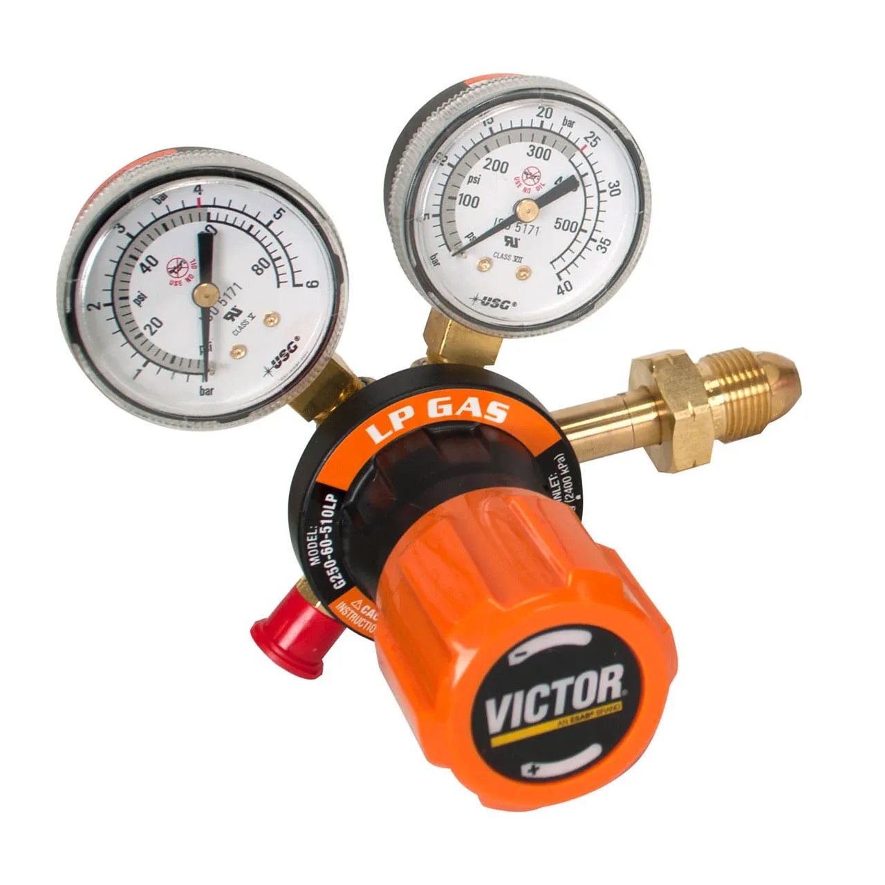 Victor® Model G250-60-510LP Medium Duty Liquefied Petroleum Gas Single Stage Regulator, CGA-510