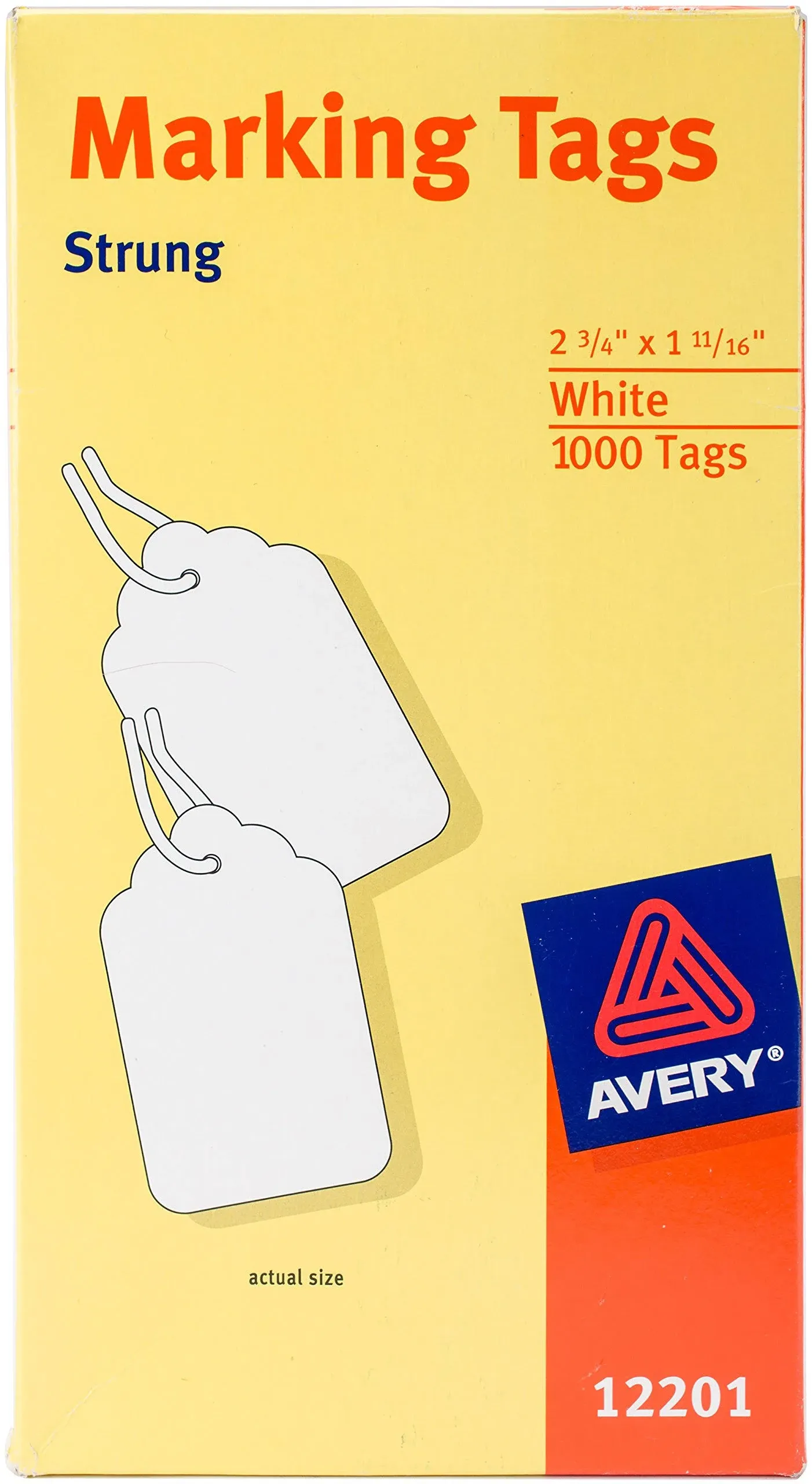 Avery Medium-Weight White Marking Tags, 2.75 x 1.69, 1,000/Box 