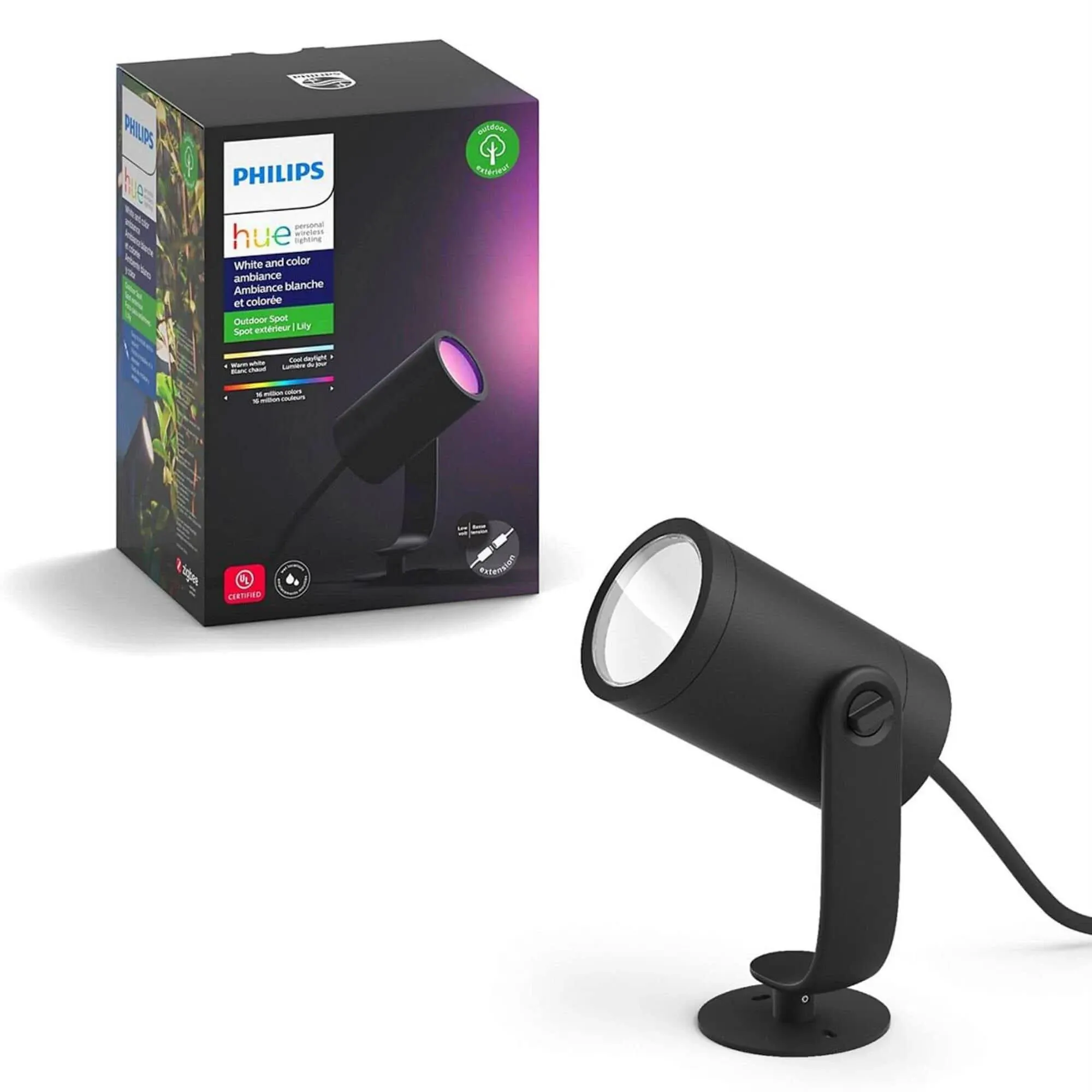 New Philips Hue Lily White &amp; Color Outdoor Smart Spot Light Extension