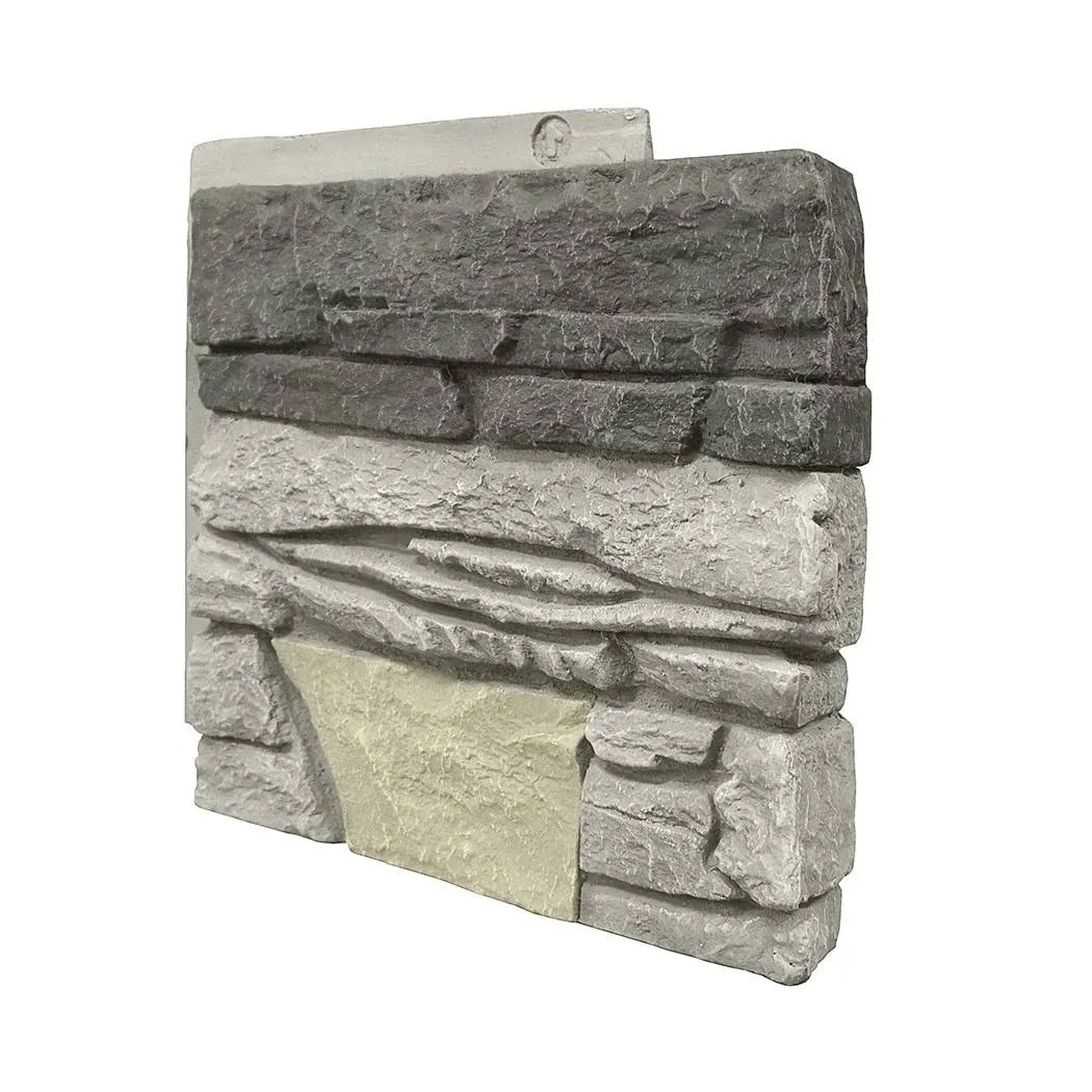 GenStone Northern Slate 12" Corner Panel Right Stacked Stone G2SSNSCPR