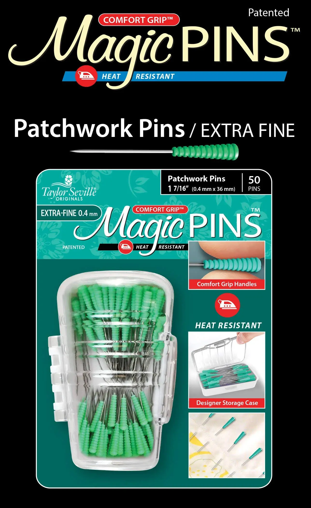 Taylor Seville Magic Pins Patchwork - Extra Fine 50 Pack