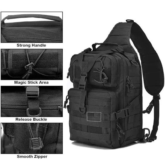 hopopower Tactical Sling Bag Pack Military Rover Shoulder Backpack EDC Assault Range Bag, Water-Resistant