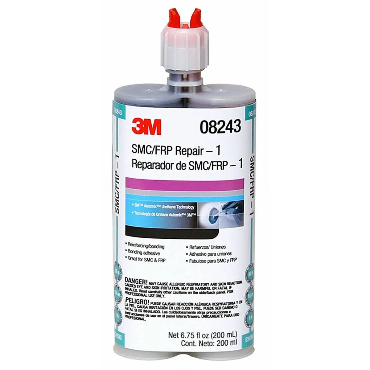 3M SMC/Fiberglass Repair Adhesive-1, 08243, Black, 200 mL Cartridge