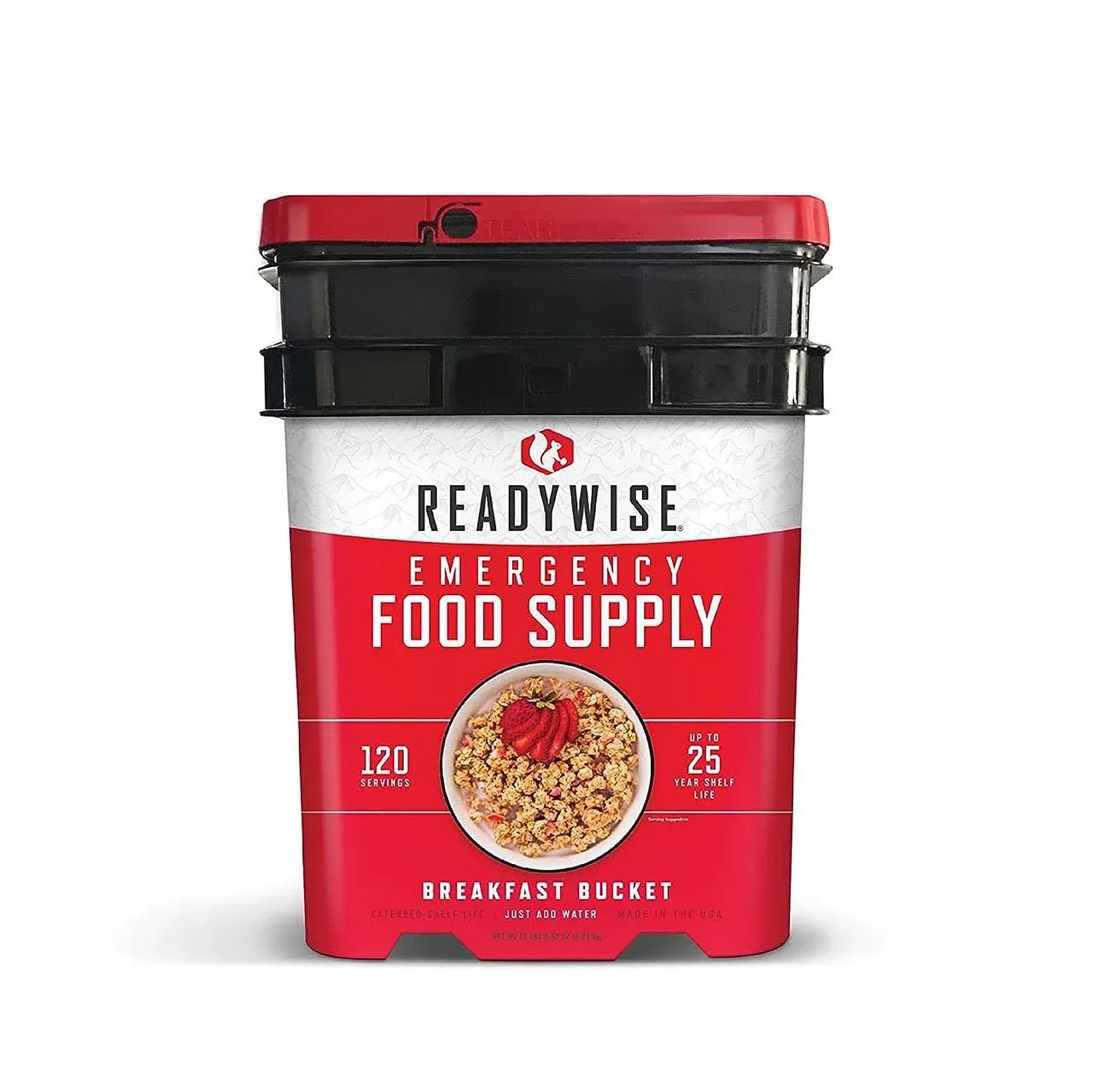 Wise Company 15x12x10-Inch/21-Pounds 120 Serving Breakfast Only Grab And Go Emergency Food Supply Kit