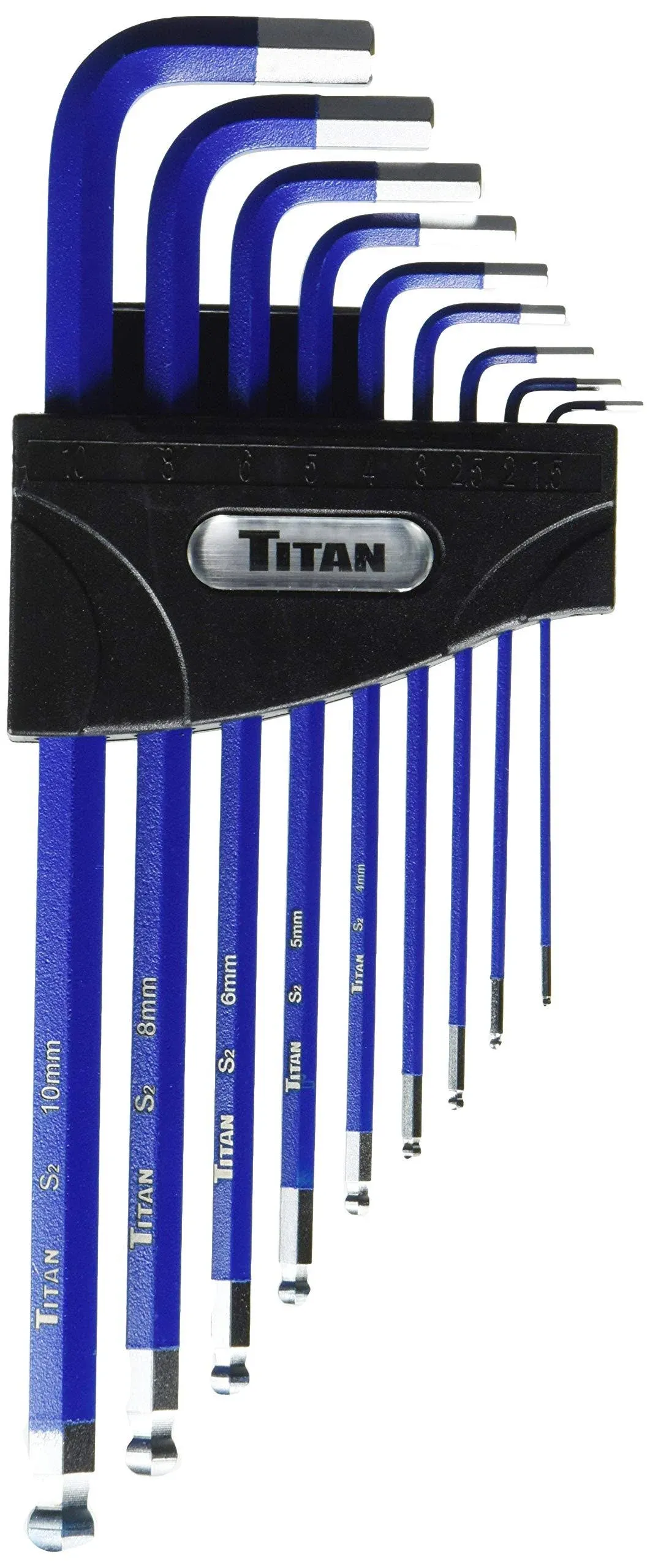 Titan 12714 9 Piece Extra Long Arm Ball End Hex Key Set Metric