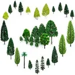 Mixed Model Trees, 29pcs, 1.5-6 inch(4-16 cm), Ho Scale Bushes, Diorama Suppl...