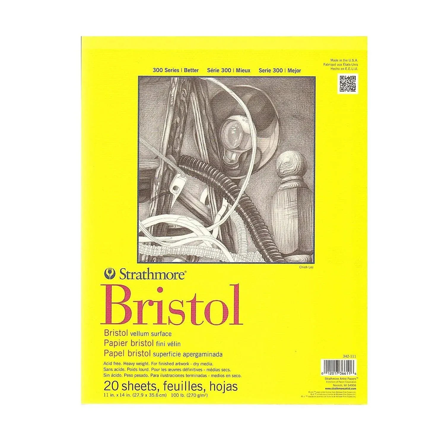 Strathmore 300 Series Vellum Bristol Paper Pad - 11" x 14"