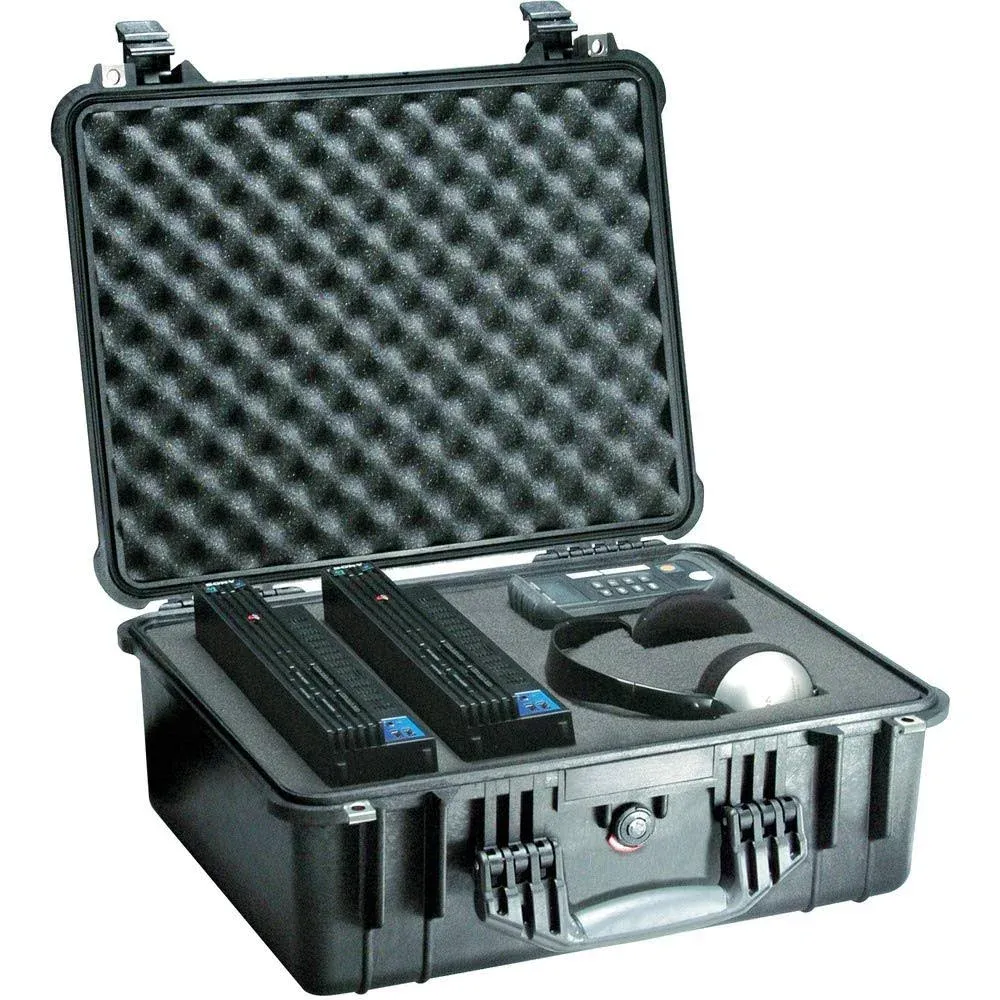 PELICAN Protective Case: 14 1/4 in x 18 5/8 in x 7 3/4 in Inside, Black, Stationary, 10 lb Wt