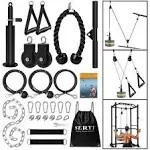 Weight Cable Pulley System Gym, Upgraded Cable Pulley Attachments for Gym LAT Pull Down, Biceps Curl, Tricep, Arm Workouts - Weight Pulley System