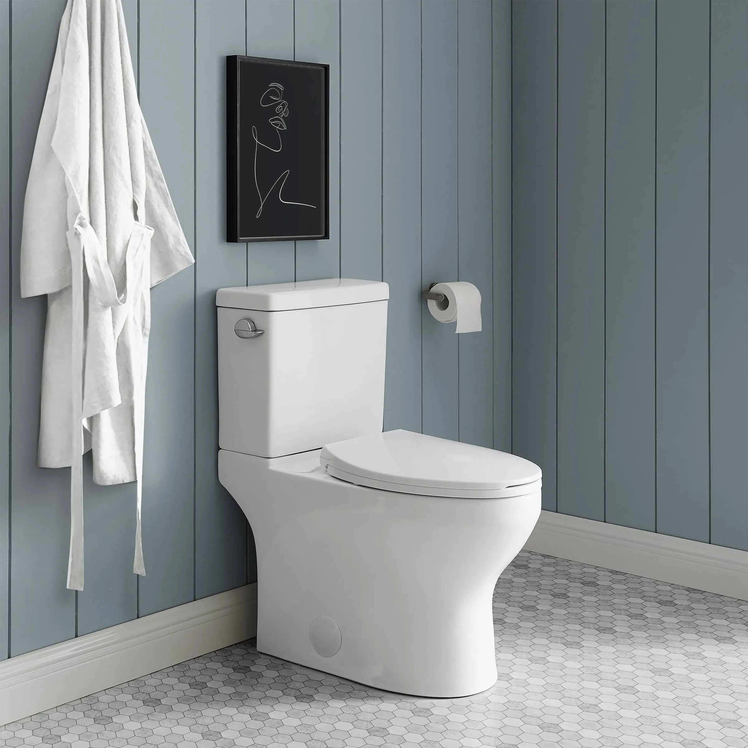 Swiss Madison Classe Two-Piece Elongated Left Side Flush Handle Toilet 1.28 GPF ...