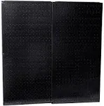 Pegboard Pack Black Two-Panels 32 in. x 16 in. Wall Control Metal Powder-Coated