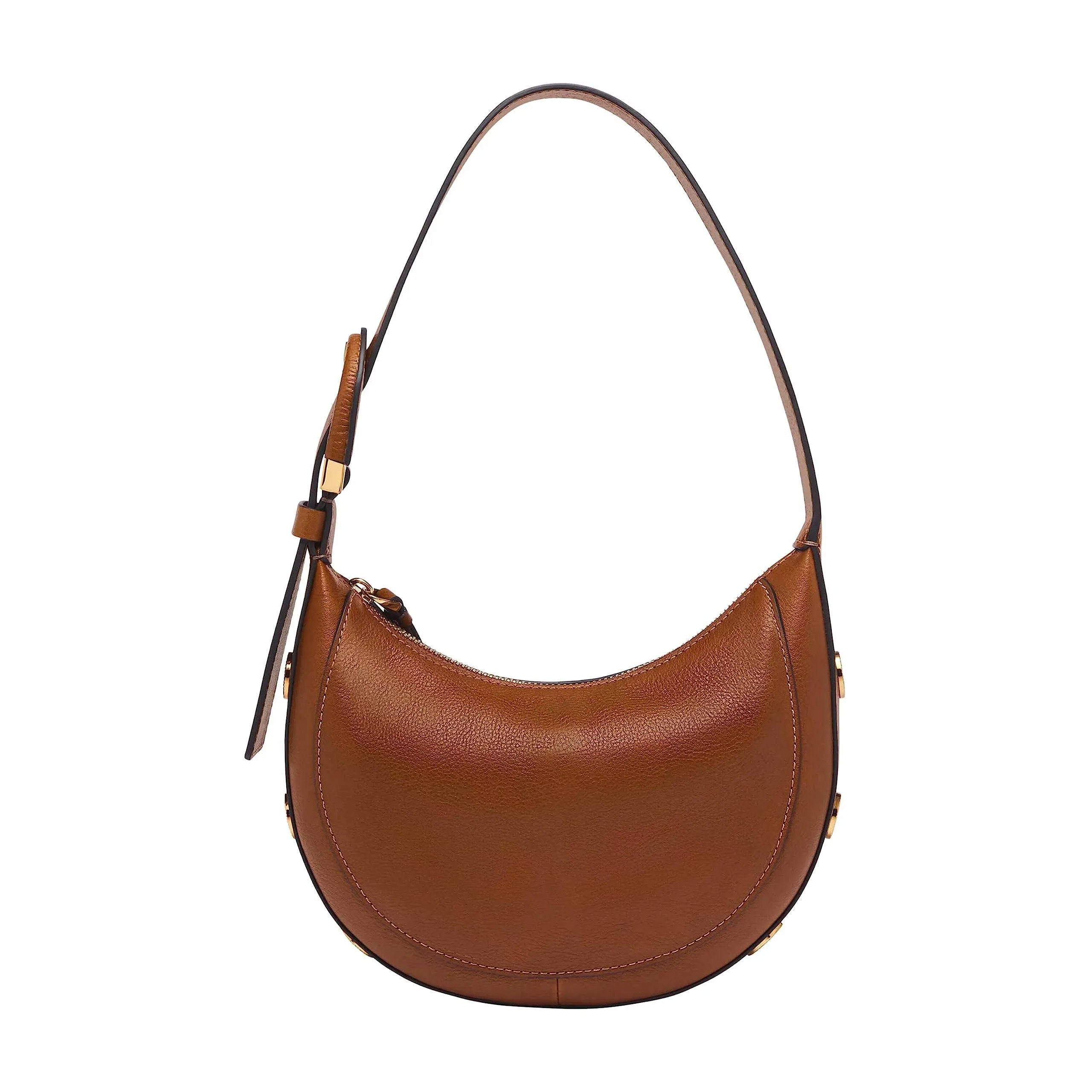 Fossil Harwell Crescent Bag, Brown, Leather