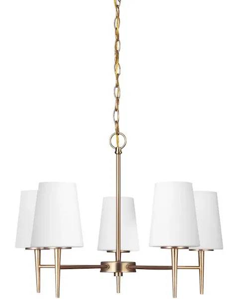 Sea Gull Driscoll 25&#034; 5 Light Chandelier, Satin Brass, 3140405-848