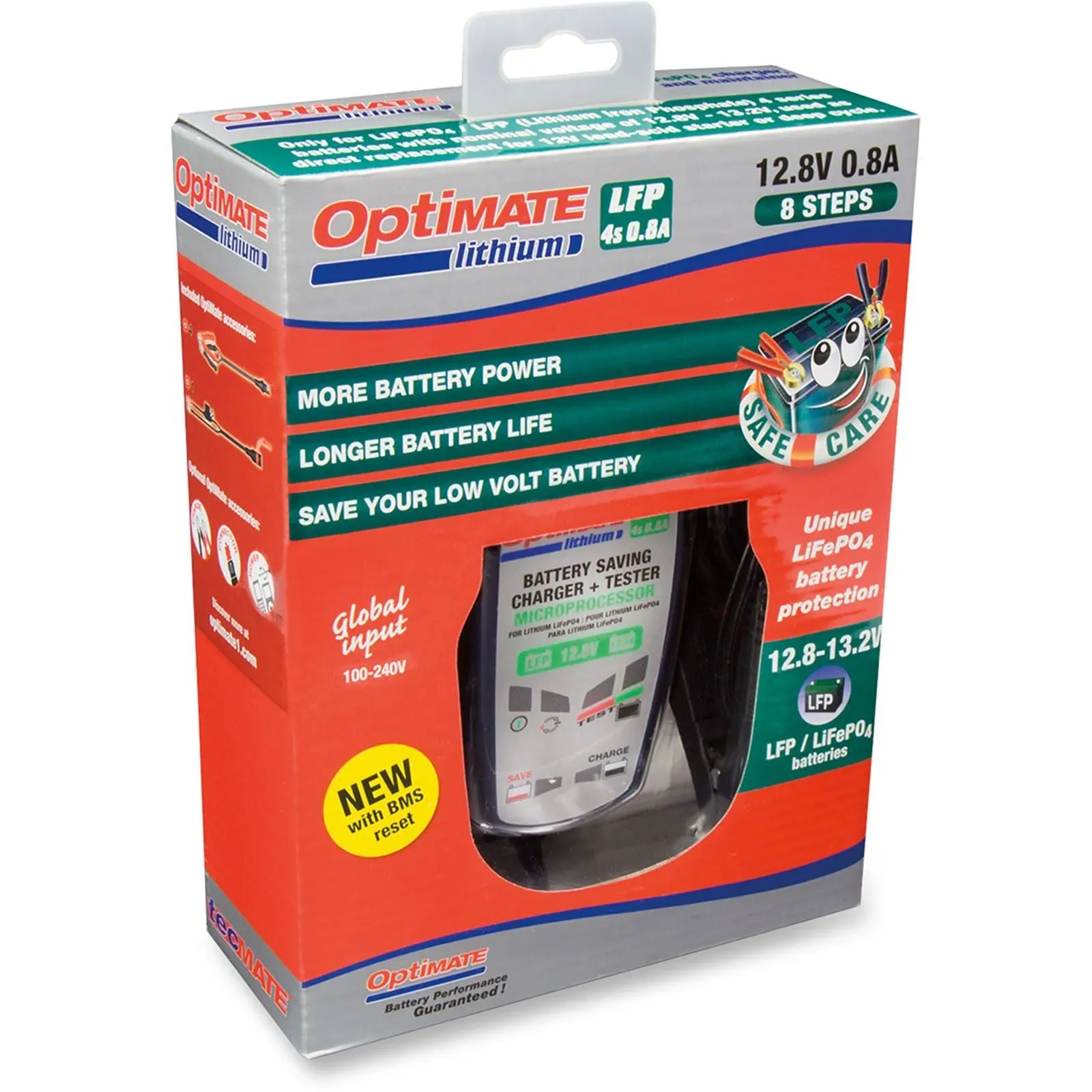 Optimate Lithium LFP select, TM271, 10-Step 12.8V 9.5A / 16V 7.5A Battery-Saving Charger