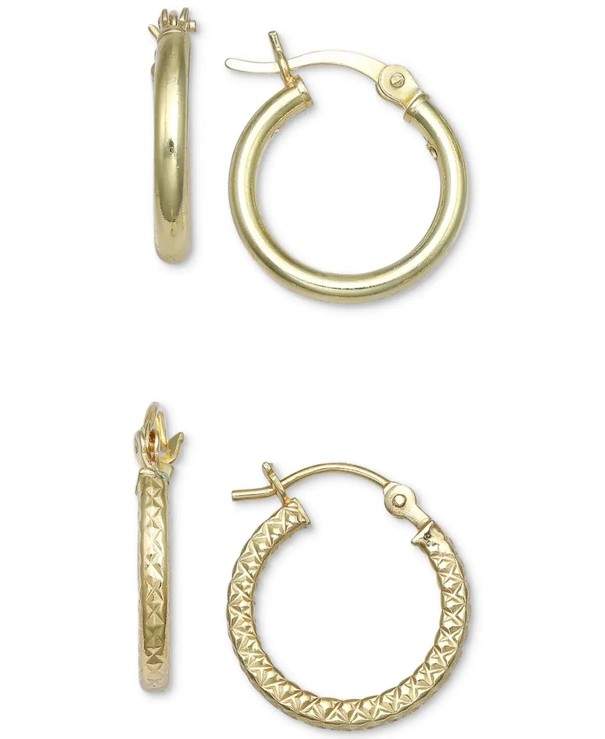 Giani Bernini 2-Pc. Set Hoop Earrings in 18K Gold-Plated Sterling Silver, Created for Macy's - Gold Over Silver