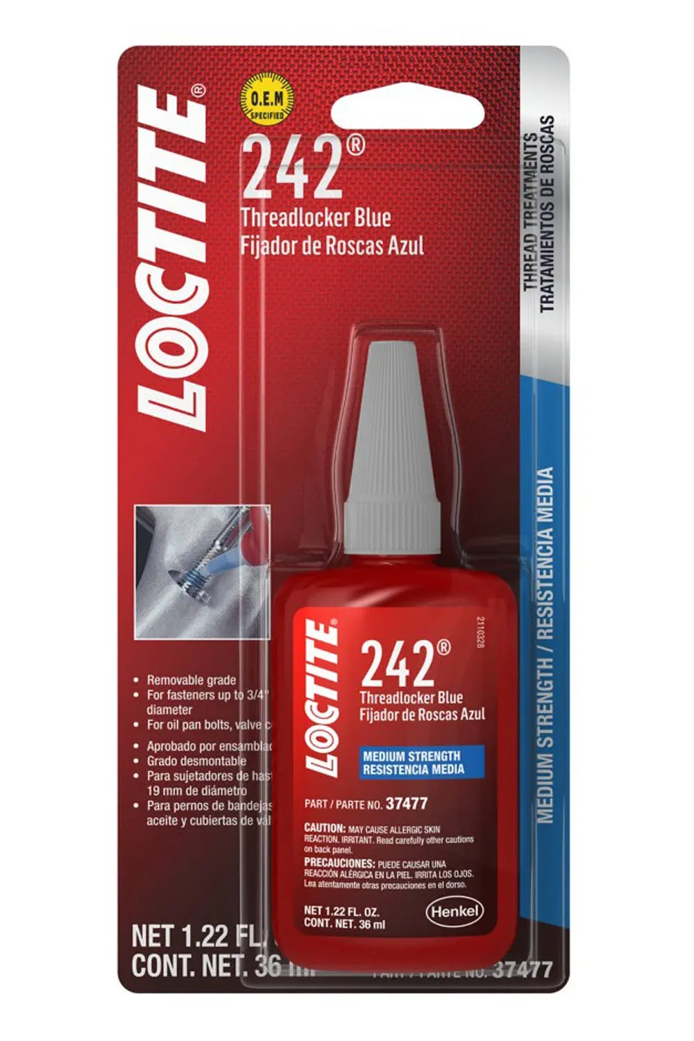 LOCTITE-Threadlocker 242 Blue 36ml/1.22oz